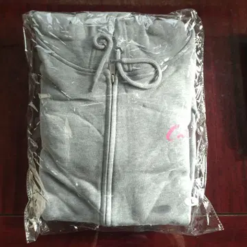 커브스 두꺼운 원단 그레이 후드 부착 후드티 L