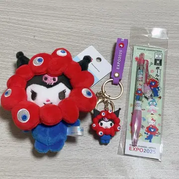 오사카 만박 미야쿠미야쿠 산리오 코스프레 키링 봉제 인형 쿠로미