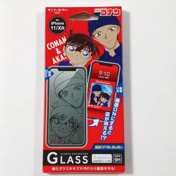 명탐정 코난 iPhone11/XR 대응 강화 유리 (코난 & 아카이)