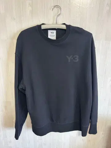Y-3 블랙 크루넥 맨투맨 S
