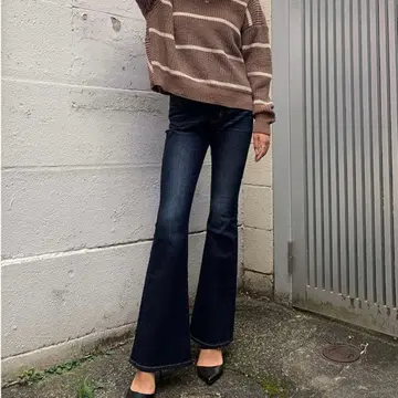 EGOIST 그런지 플레어 데님 팬츠 블루 0