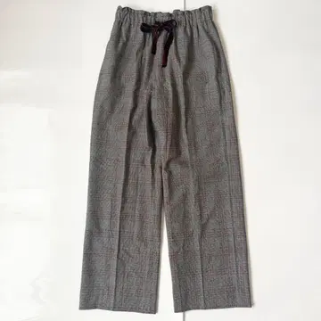 CABAN 스트레치 울 하운드투스 체크 이지 팬츠 그레이