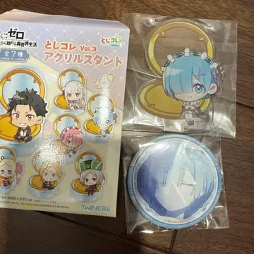 리제로 토지코레 아크릴 스탠드 백면상 캔뱃지 렘