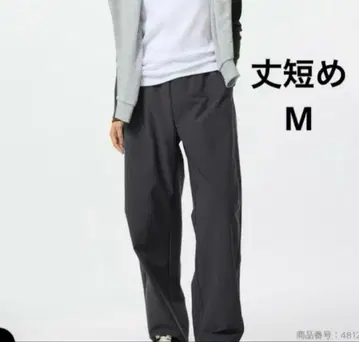 유니클로 저지 커브 팬츠 숏 기장 다크 그레이 M