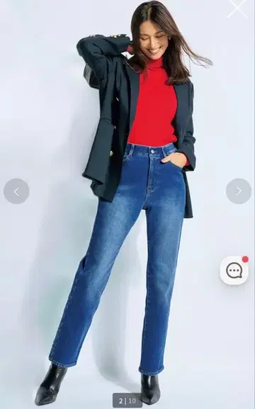 두클라쎄 뒷면 벨로아 데님 스트레이트 인디고 XL 사이즈