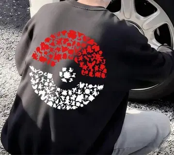 포켓몬 로고 블랙 맨투맨 XXL