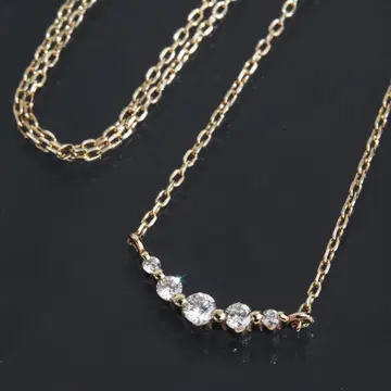 반돔 아오야마 다이아 5P 목걸이 K10PG 40cm 새상품급 상자