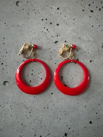 빈티지 서클 레드 귀찌 쇼와 레트로 빈티지