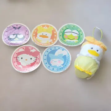 레어 산리오 캐릭터 씰과 봉제 인형 세트