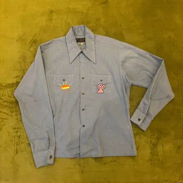 빈티지 구제 의류/used 자수 샴브레이 셔츠