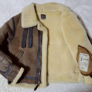 미국제 AVIREX B-3 플라이트 자켓 브라운 무스탕 42