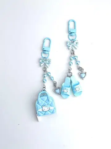 헬로키티 시크릿 키링 스카이블루 키링 산리오 키티