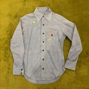 빈티지 구제 의류/used 자수 샴브레이 셔츠