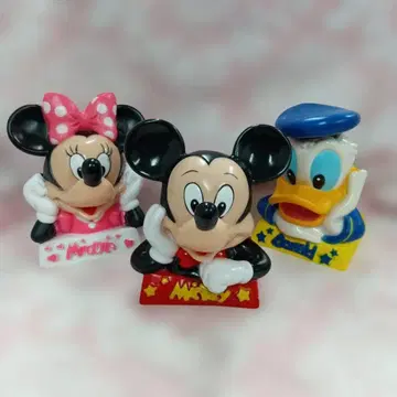 레어품 쇼와 레트로 디즈니 미키 미니 도날드 저금통 3종 세트