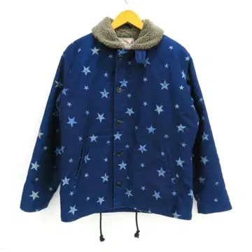 칼리/CALEE N-1 덱 자켓 올 패턴 별 스타 보아 턱끈