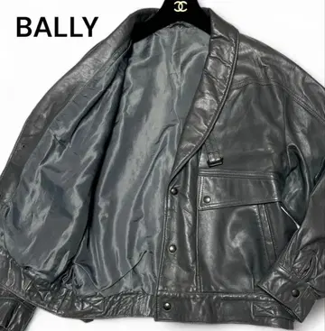발리 BALLY 라무 가죽 자켓 천연 가죽 그레이 프랑스제 라이더