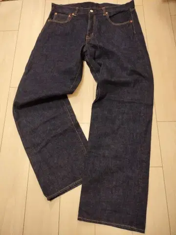 코지마 진즈 15oz 셀비지 와이드 데님 빨간 귀 지퍼 size38