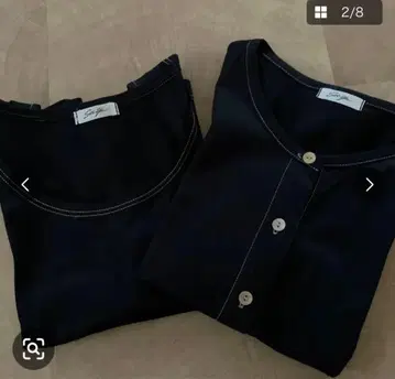 새상품급 See ya 로즈 앙상블 M 가디건 슬리브리스 블랙