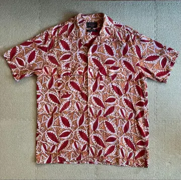 BEAMS+ 빔즈 플러스 리프 무늬 오픈 카라 셔츠 반팔 M