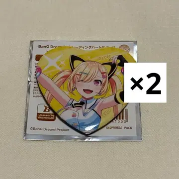 BanGDream 하트 캔뱃지 무한대 뮤타입 나카마치 아라레 2점