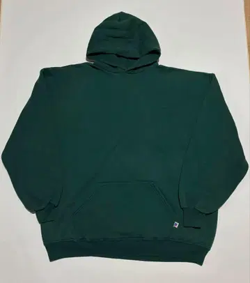 90s 무지 러셀 후드 맨투맨 USA제 그린