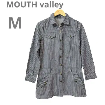 MOUTHvalley 히코리 네이비 스트라이프 긴팔 튜닉