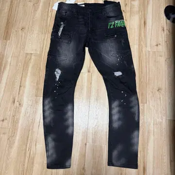 아이즈프론티어 블랙 데님 3D 데님 카고 팬츠