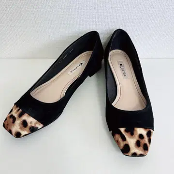 DIANA 다이애나 24.5 cm 레오파드 송치 펌프스 블랙