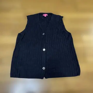 JUICY COUTURE 블랙 캐시미어 니트 베스트