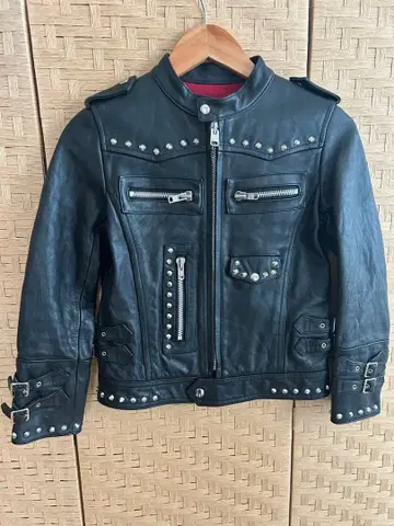 스나오 쿠와하라 스터드 가죽 자켓 M