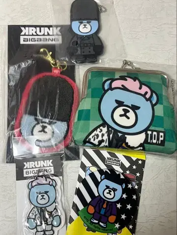 BIGBANG TOP 세트 krunk 키링 자수 가마구치 지갑