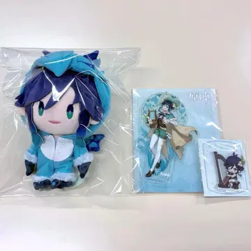 벤티 원신 아크릴 스탠드 봉제 인형 아크릴 키링 세트