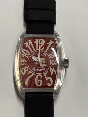 프랭크 미우라 시계 라쿠텐 이글스 아날로그 손목시계 빨간색 레어 진품