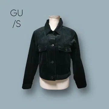 2855 [ GU ] 코듀로이 자켓 숏 기장 블랙 S 가슴 포켓