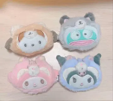 미사용 새상품 산리오 봉제 인형 앞머리 클립 애니멀 4개 세트