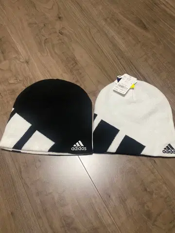 새상품 2개 일괄 리버서블 adidas 아디다스 니트 모자 비니