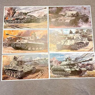 초레어! 타미야 프라모델 아트 6장 묶음 판매 당시 물건 탱크 그림