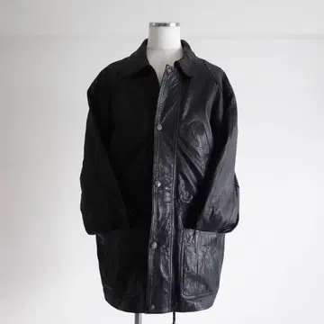1980s 90s Euro Vintage Leather Car Coat