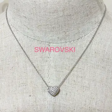 [ 새상품급 ] 스와로브스키 하트 파베 목걸이 크리스탈