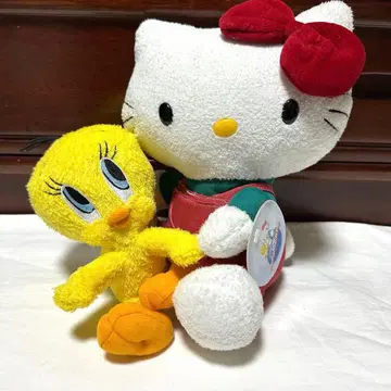 레어템 산리오 헬로키티 트위티 콜라보 봉제 인형 2004년제