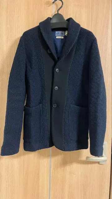 BLUE BLUE JAPAN 숄카라 울 자켓 네이비