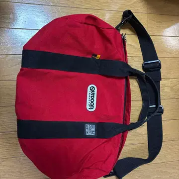 OUTDOOR 레드 캔버스 숄더백