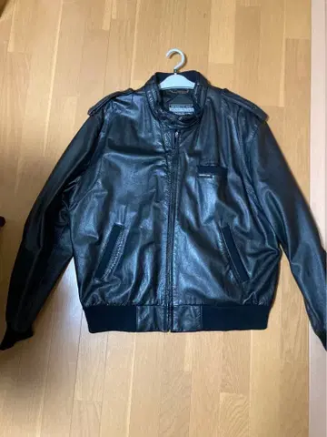 MEMBERS ONLY 블랙 레더 봄버 자켓