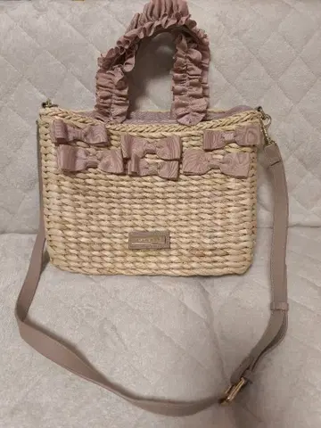 메종 드 플뢰르 카고백 리본 프릴 핑크