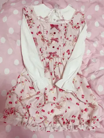 LIZLISA 토끼 리본 무늬 점프 스커트 원피스