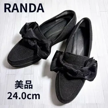 [ 새상품급 ] RANDA 로퍼 리본 포함 2way 블랙 24.0cm