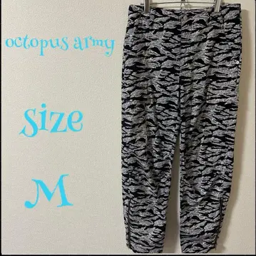 octopus army 워크 팬츠 M 블랙 화이트 카모플라쥬
