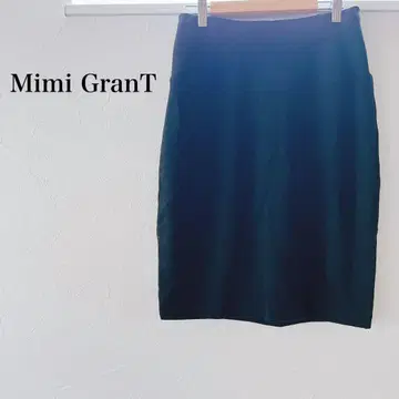 미미그랑 무릎 기장 타이트 스커트 니트 블랙 무지 심플 부드러운