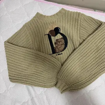 D 베어 벌룬 니트탑