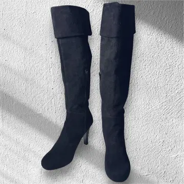 PARADIS COULEUR 2way 니하이 부츠 스웨이드 블랙 24.5